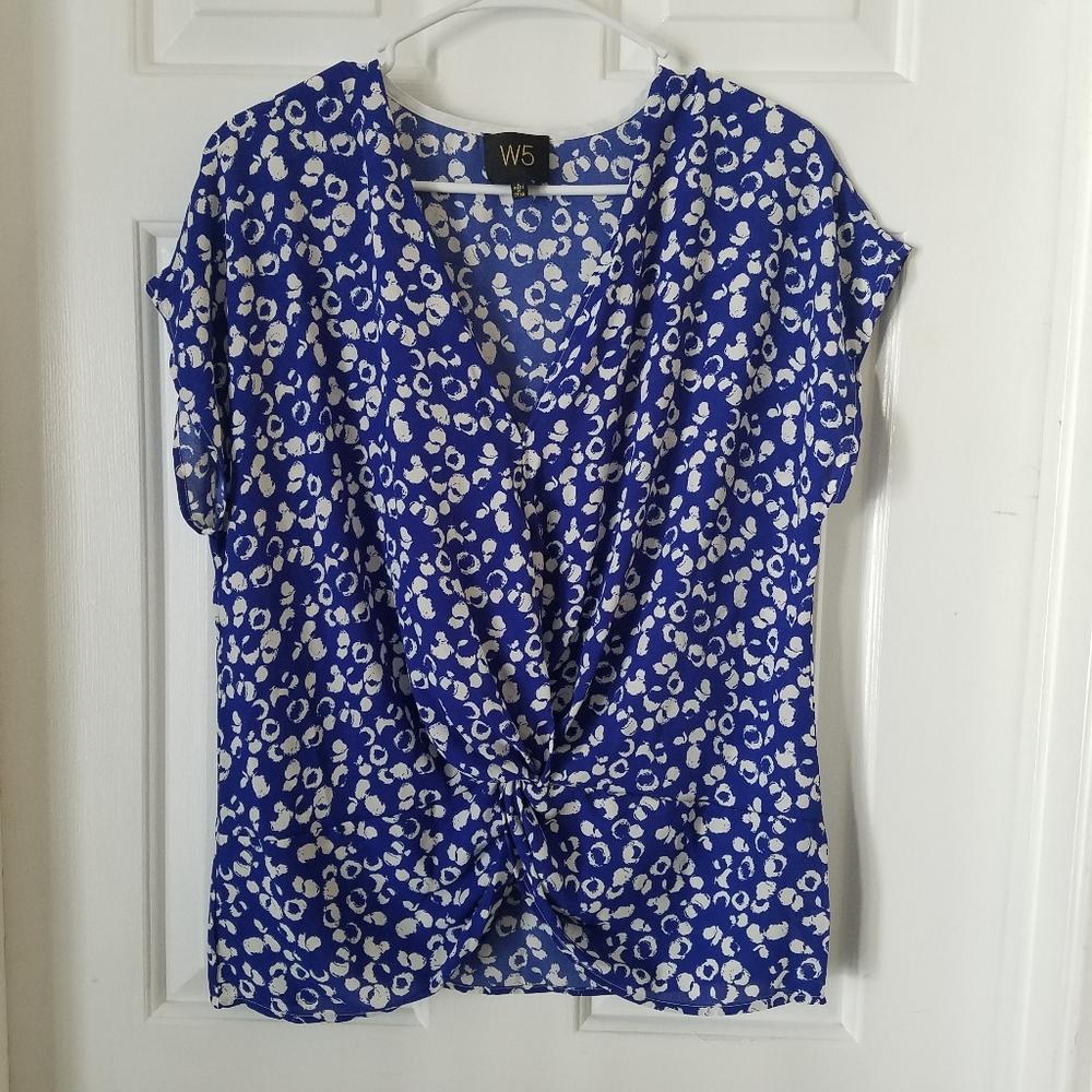 W5 Blue White Blouse